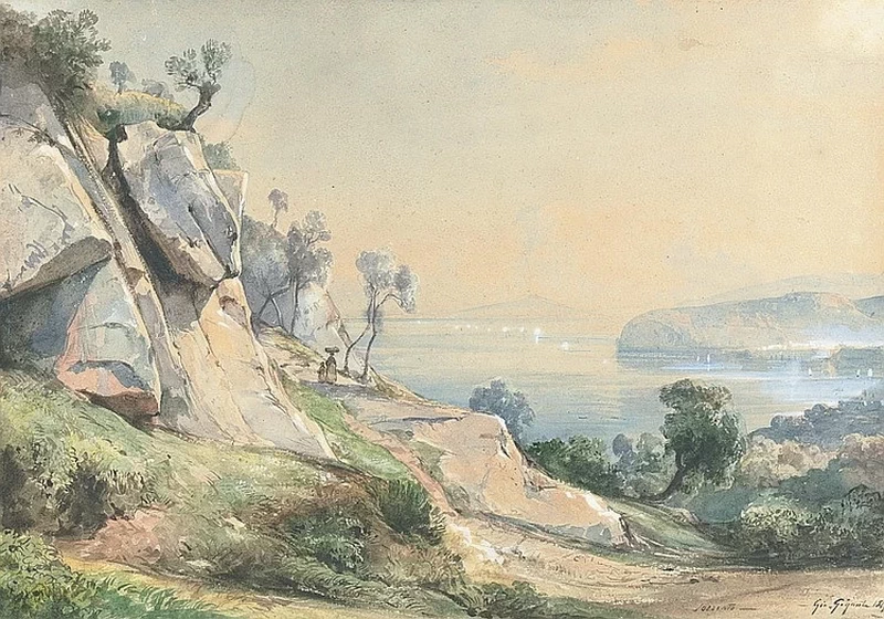 Vista del golfo con figure
